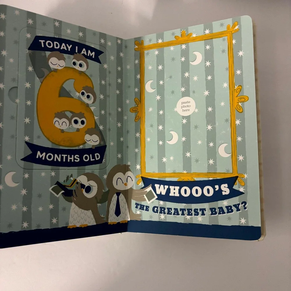 Baby's First Year Photo Gallery Memory Book Album w/ 12 Monthly Milestone Cards